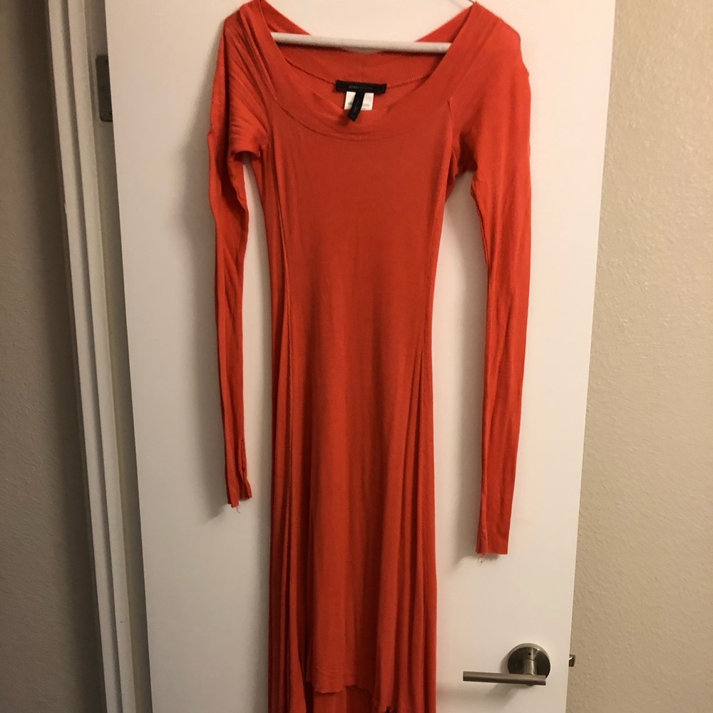 BCBG Cotton Orange/Pink Maxi Dress. Size XS
